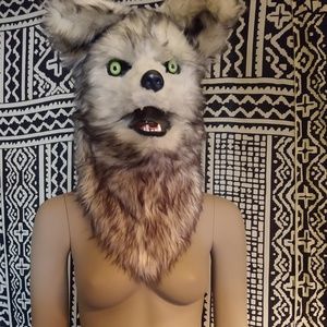 Green Eye Adult Unisex Werewolf Husky Costume Mask